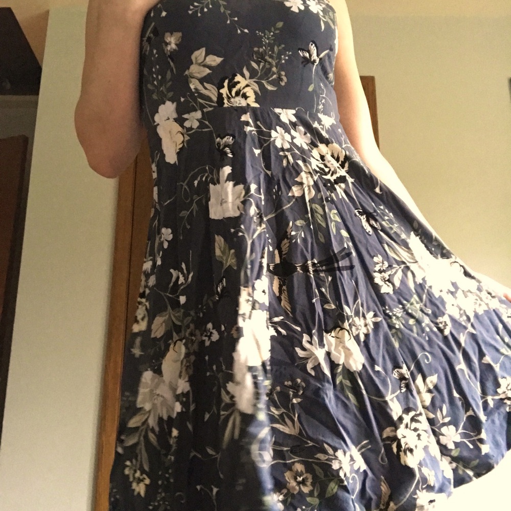 old navy mini dress, botanical print
